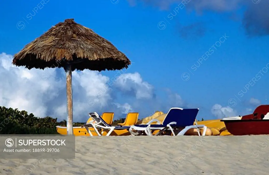 Beach chairs, Santa Maria, Cuba
