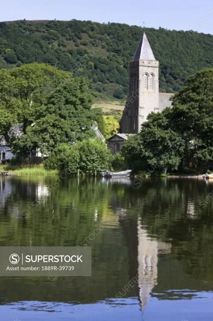 Reflection of a church in water, Scotland