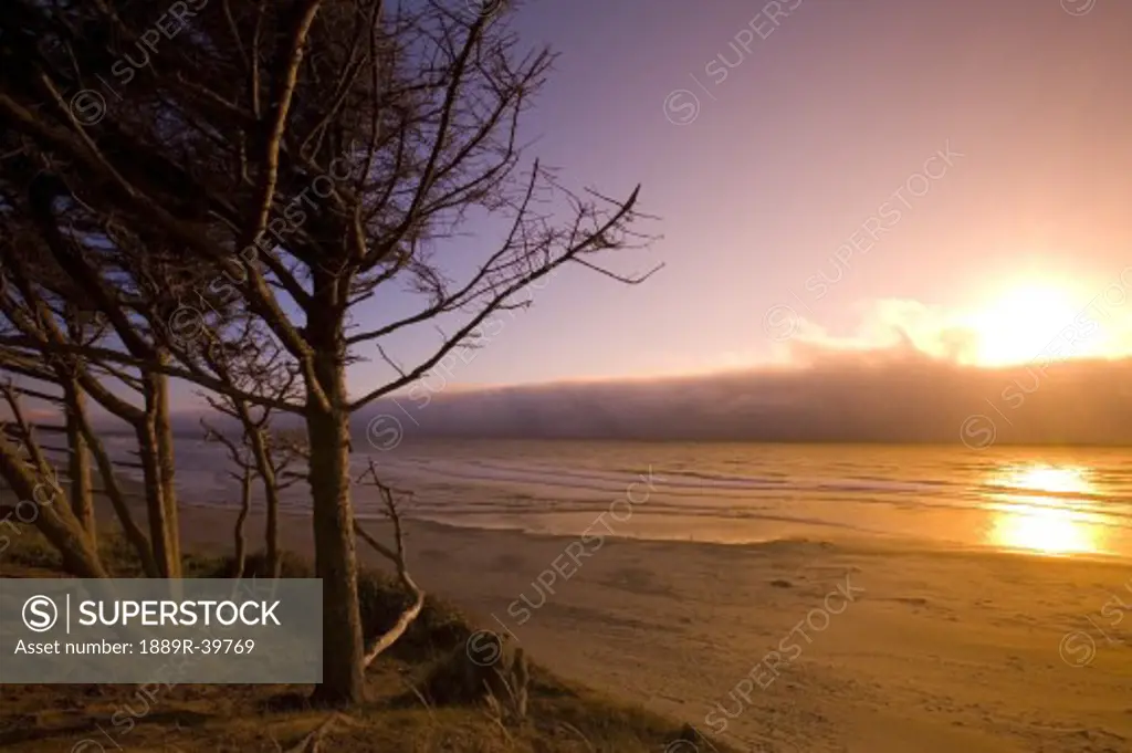 Sunset, Moolock beach, Oregon, USA