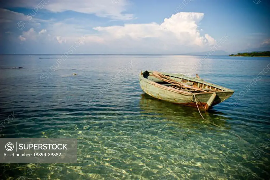 Boat in shallow water, Haiti