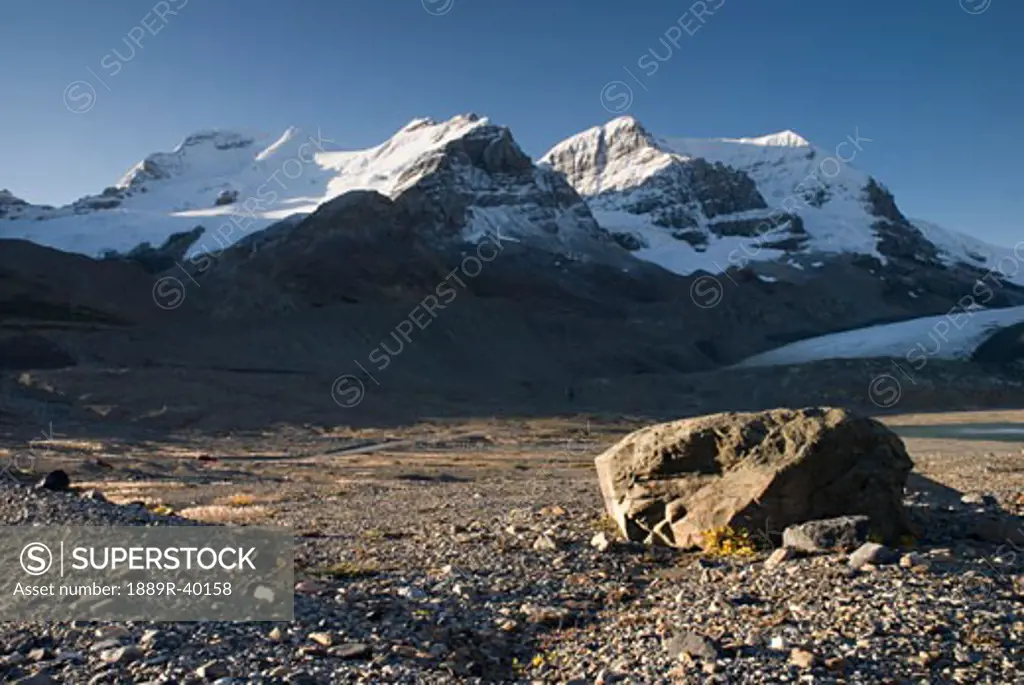 Columbia Icefield, Mount Athabasca and Mount Andromeda, Jasper National Park, Jasper, Alberta, Canada  