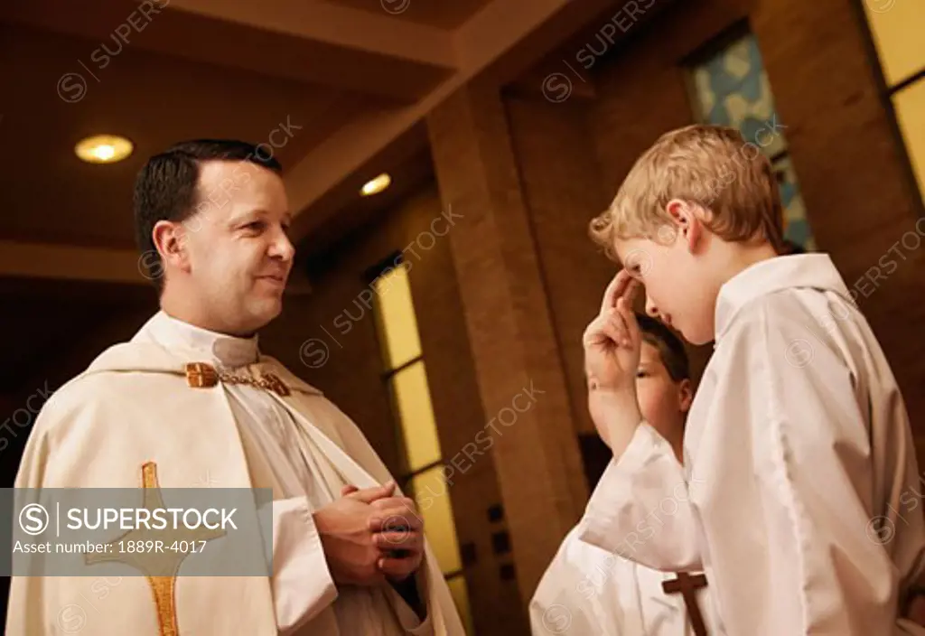 Young Catholic teen praying