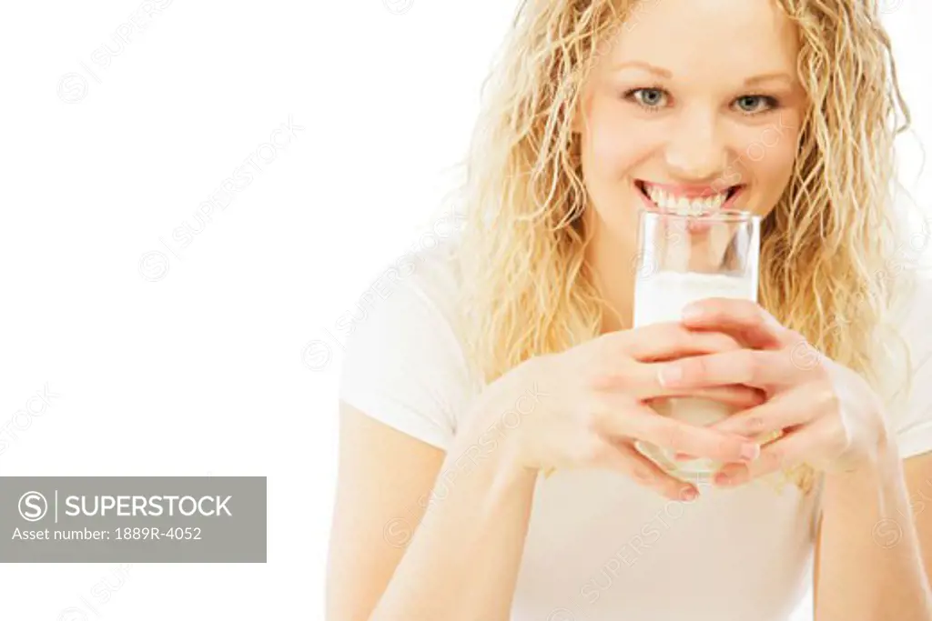 Drinking a glass of milk