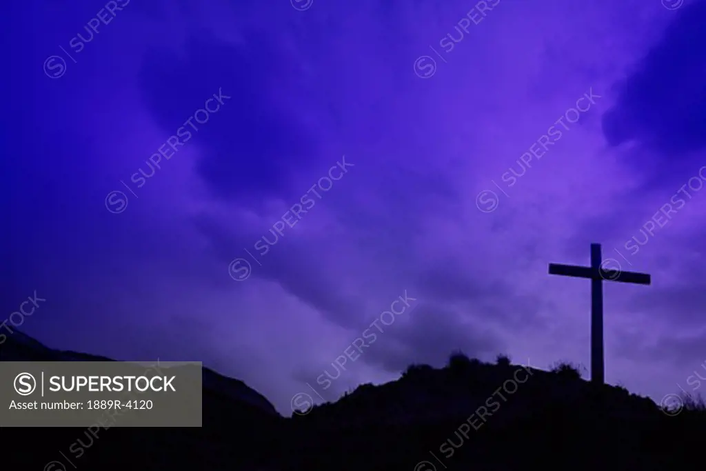 Cross on hillside