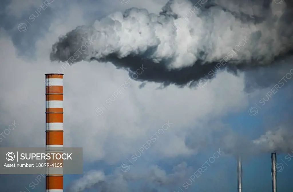 Chimney stacks and smoke