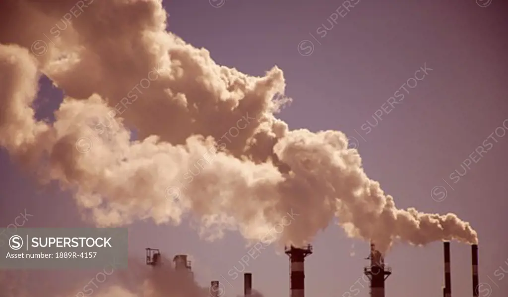 Industrial chimneys and fumes