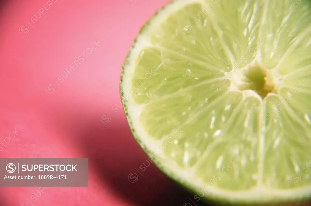 Close up of half a lime