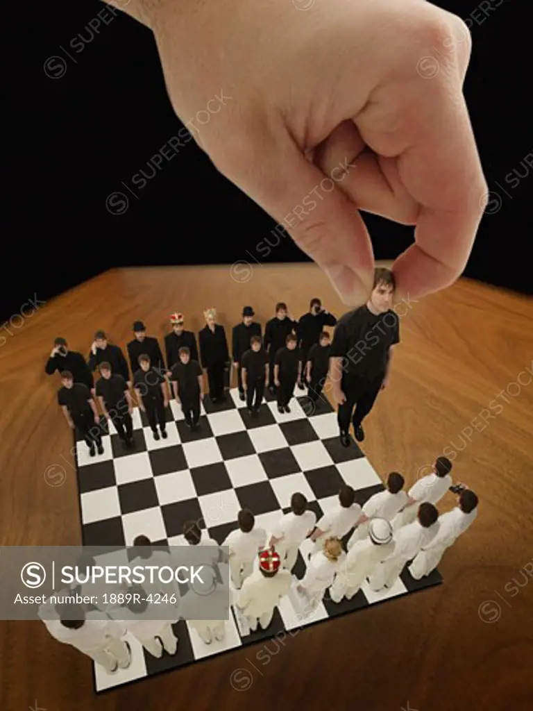Chess being played with real people