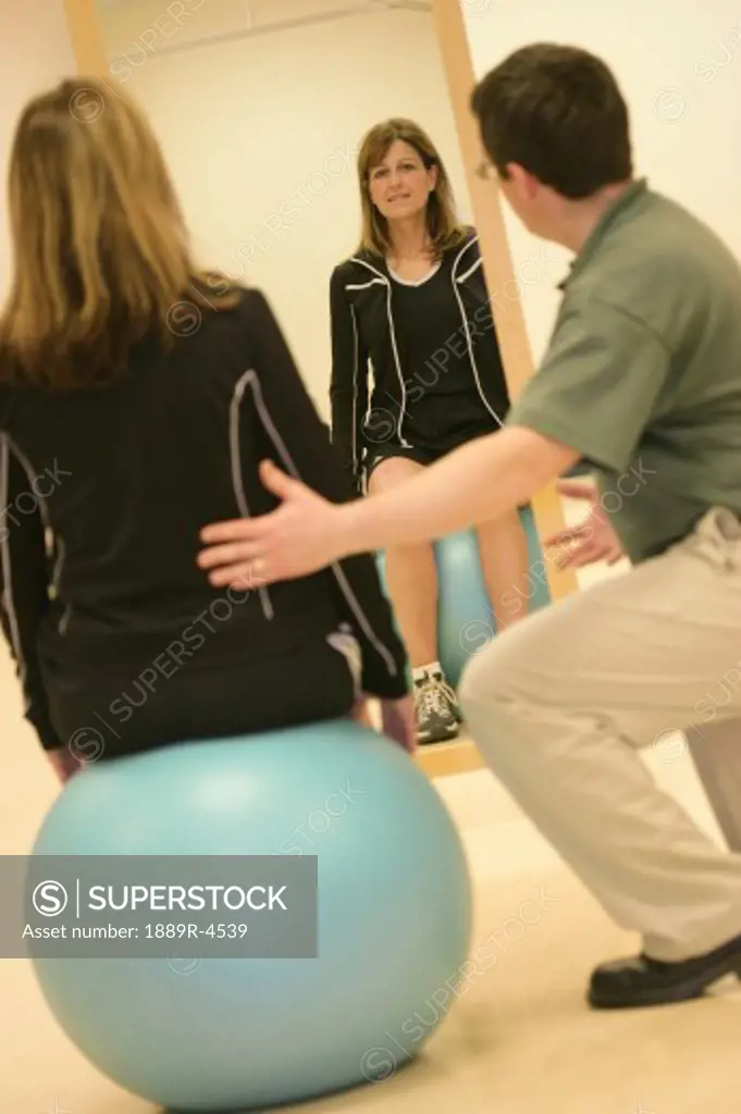 A physiotherapist at work