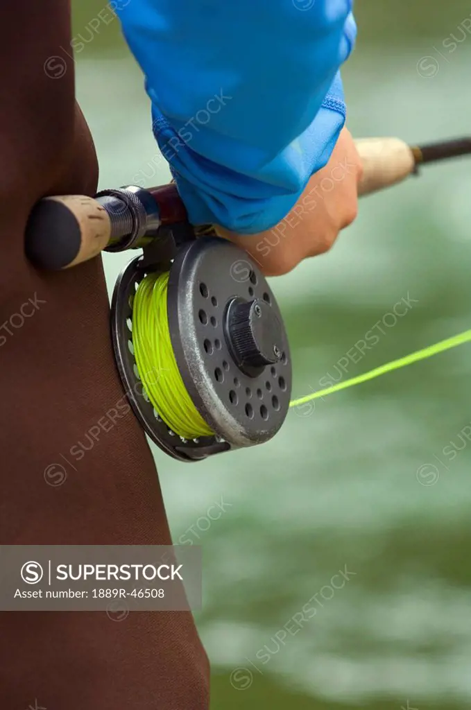 Fly fishing rod and reel handle, Nordegg, Alberta, Canada