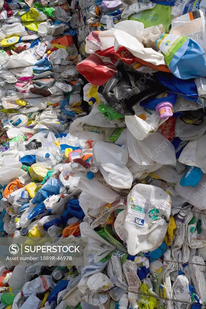 Mounds of plastic and metal for recycling