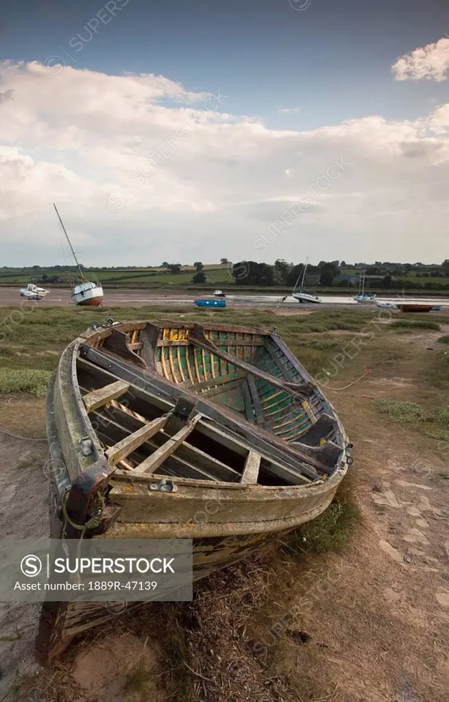 Beached boat, Alnmouth, Northumberland, England