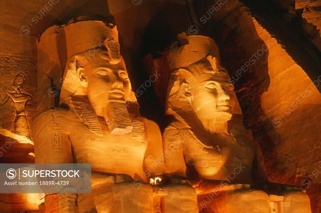 Pharaonic statues at Abu Simbel in Egypt