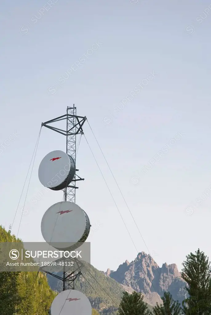 Satellite dishes, British Columbia, Canada