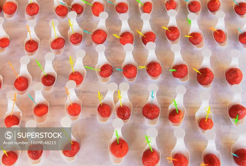 Maraschino cherries on display