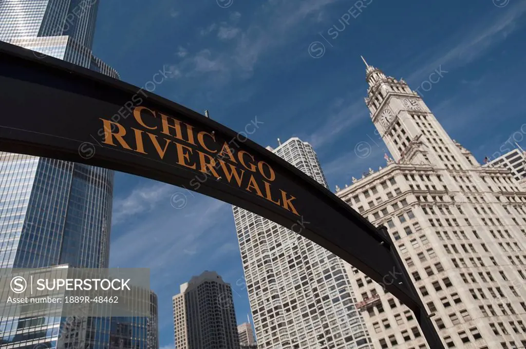 Chicago Riverbank´ sign, Chicago, Illinois, USA