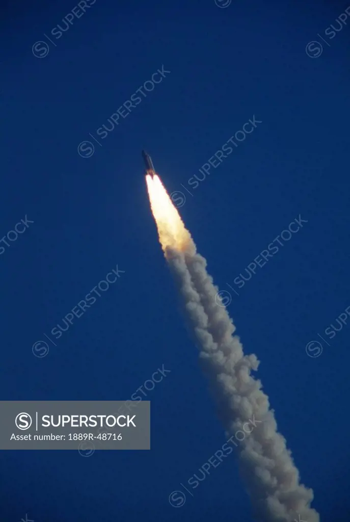 Space shuttle plume smoke trail, Cape Canaveral, Florida, USA