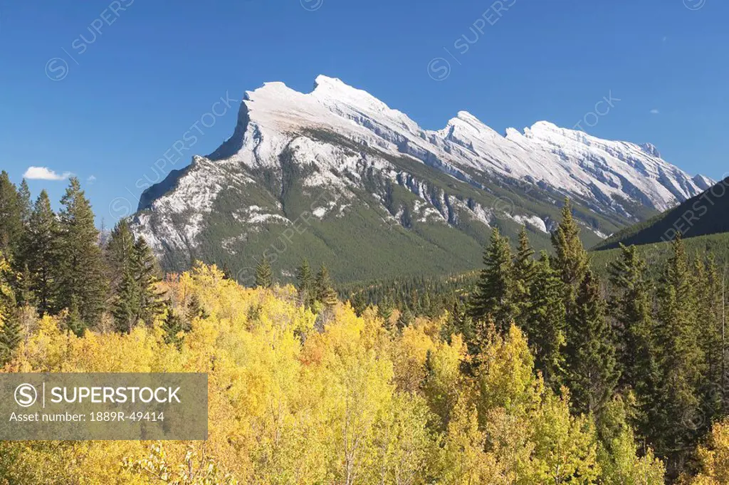 banff national park, alberta, canada, mount rundle in autumn
