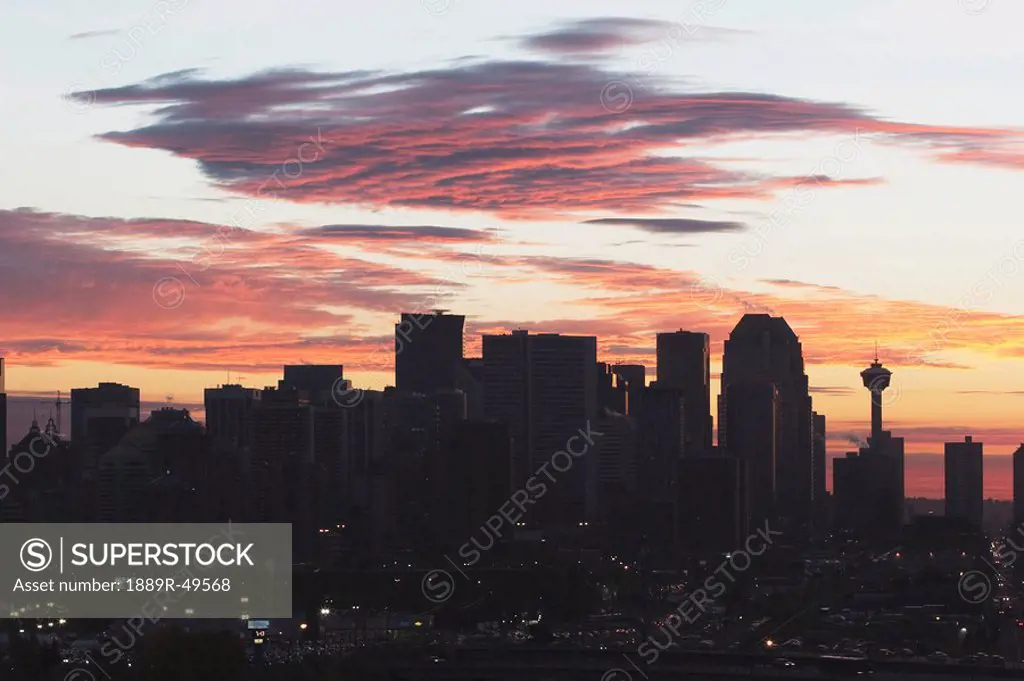 Calgary, Alberta, Canada, Silhouette of skyline