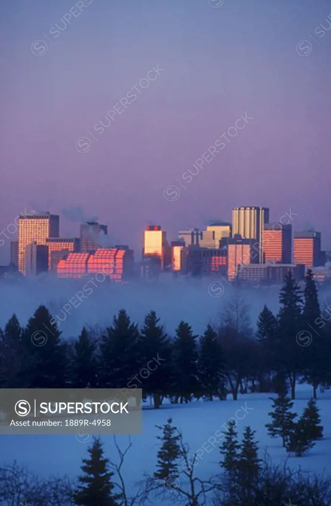Misty skyline, Edmonton, Alberta, Canada