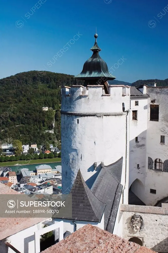 fortress turret, salzburg, salzburger land, austria