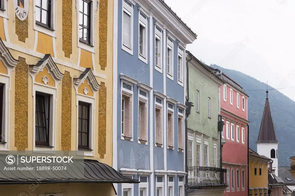 colourful buildings, gmunden, salzkammergut, austria
