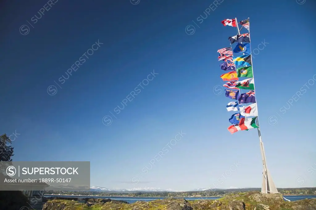 international flags, campbell river, british columbia, canada