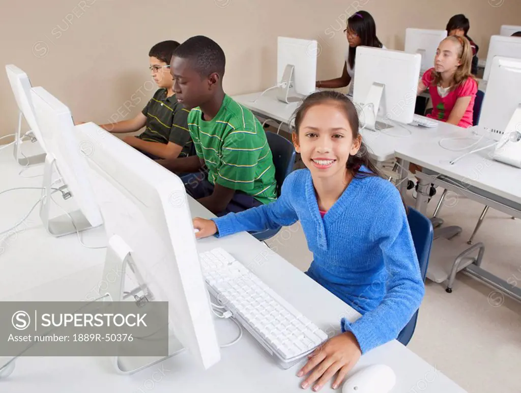 students in computer class