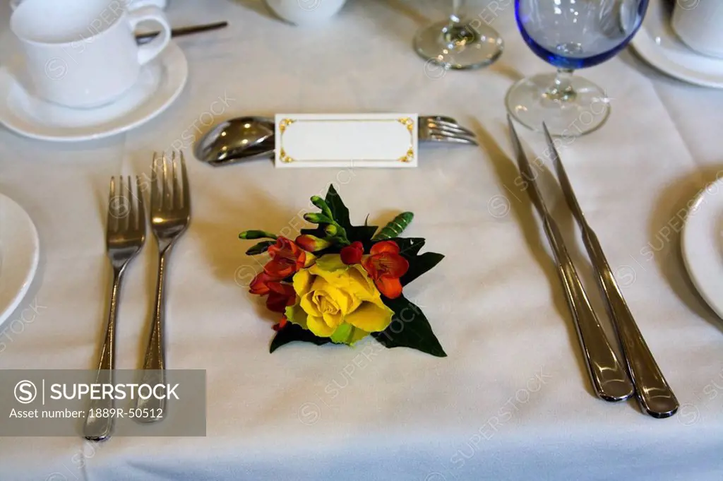 table place setting for a wedding reception