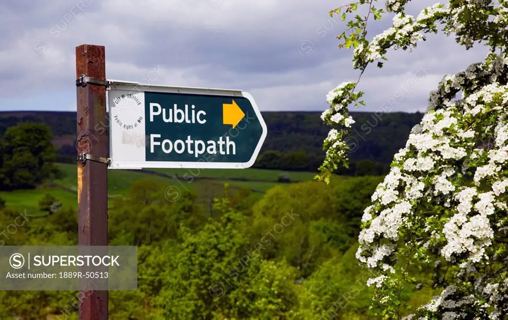 sheffield, south yorkshire, england, public footpath sign