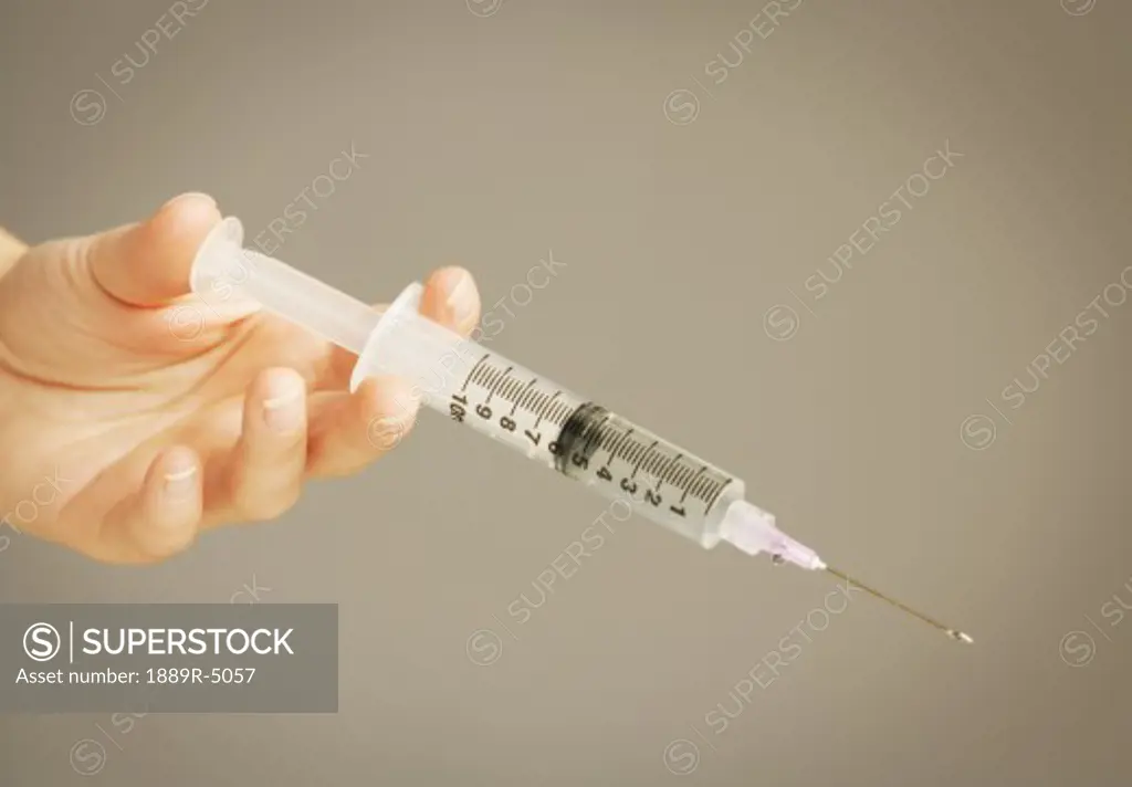 A close-up of a medical needle
