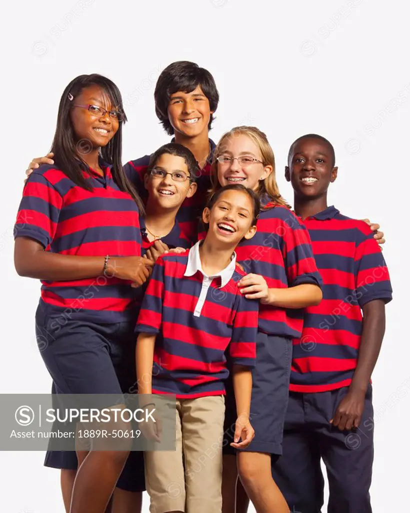 group of students with matching shirts