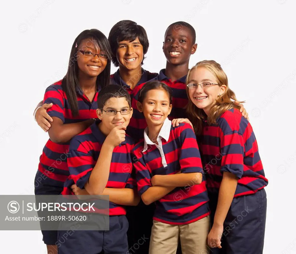 group of students with matching shirts