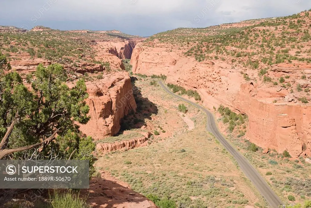 utah, united states of america, road entering a narrow canyon at grand staircase_escalante national monument