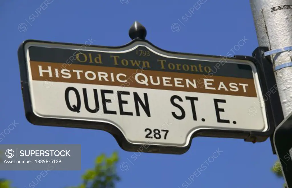 Queen St. E. Toronto Canada street sign