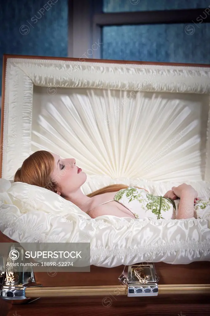 a deceased young woman in a coffin