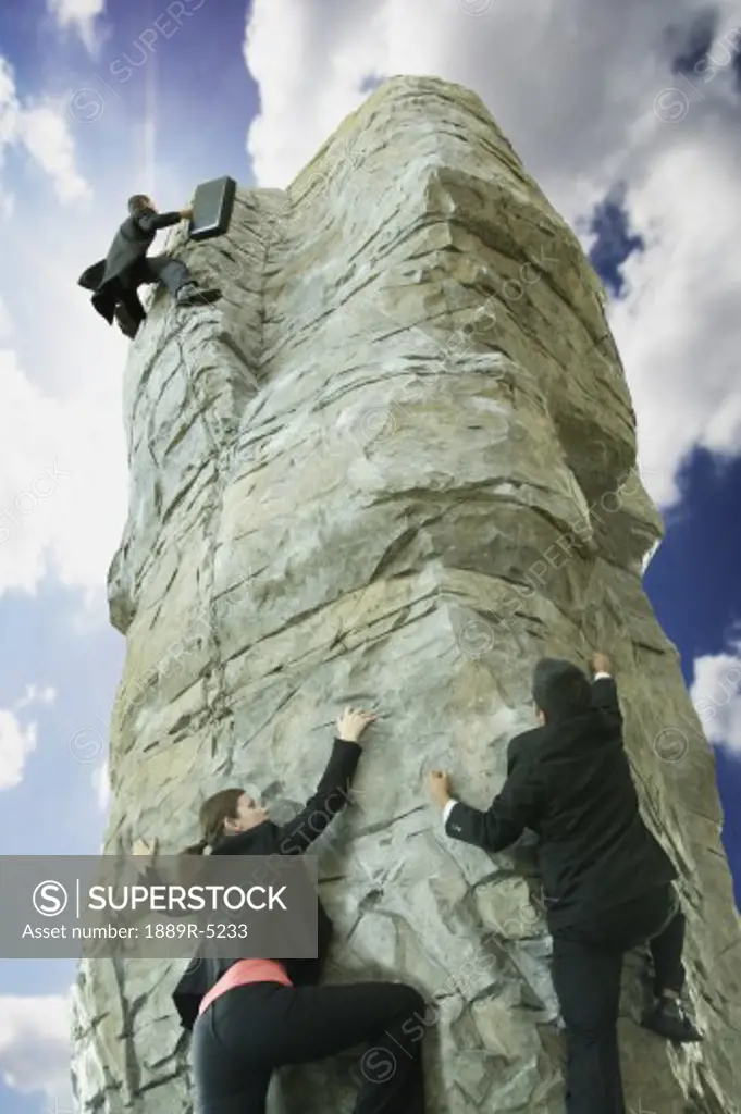 Climbing businesspeople