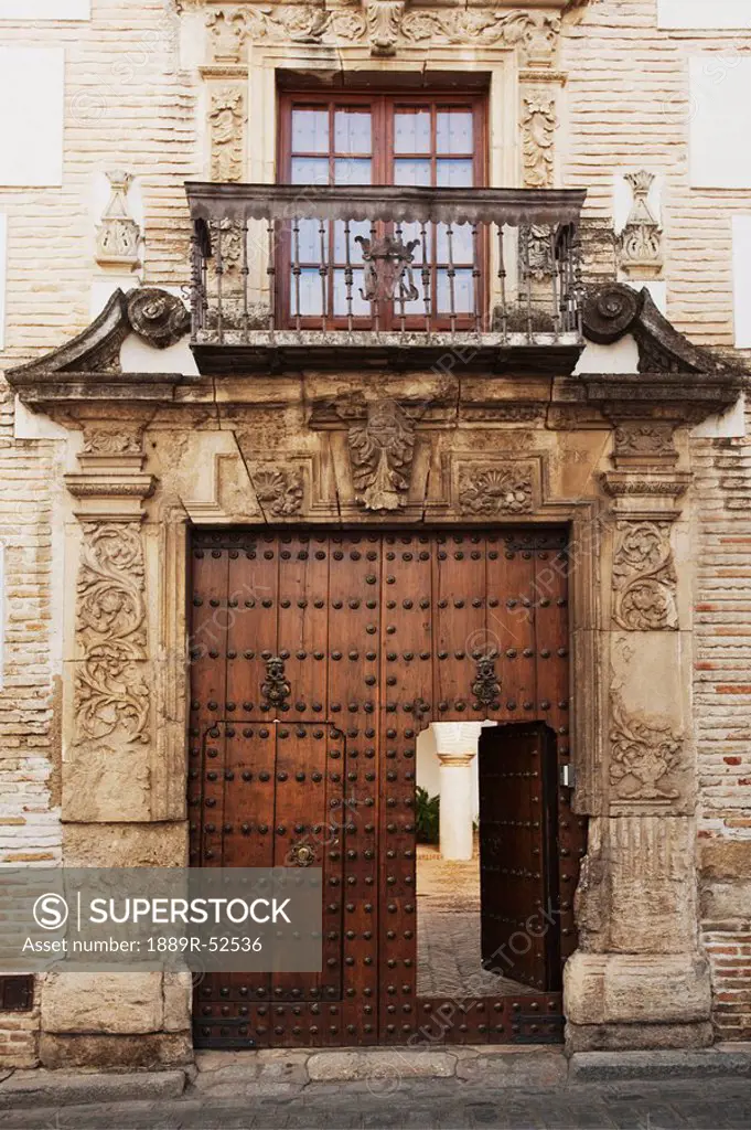 ecija, sevilla, spain, entrance to la casa palacio de lasso de la vega