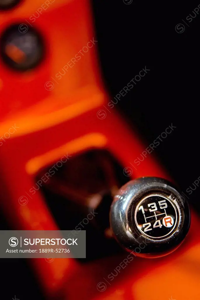 the gear stick in a vehicle