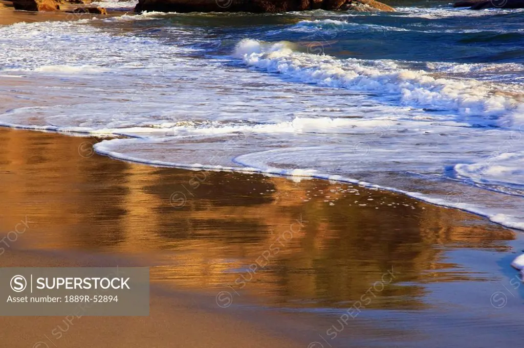 oregon, united states of america, tide on the shore of otter rock beach along the oregon coast