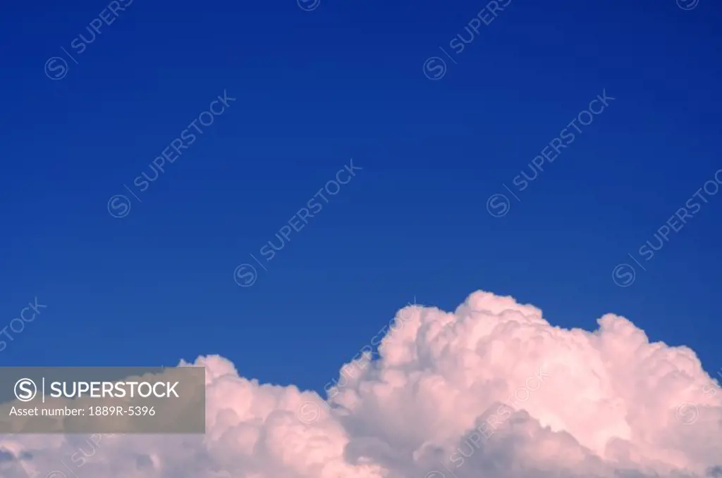 Fluffy pink and white clouds