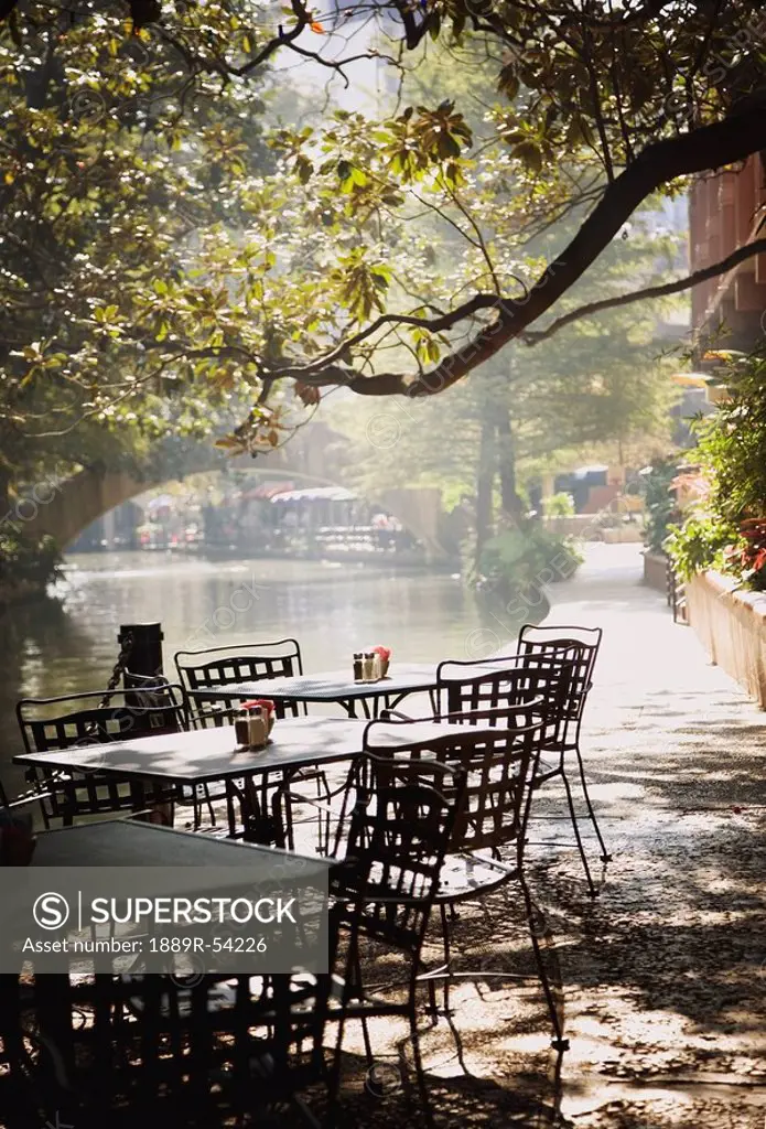 San Antonio, Texas, United States Of America, A Cafe Along The Riverwalk