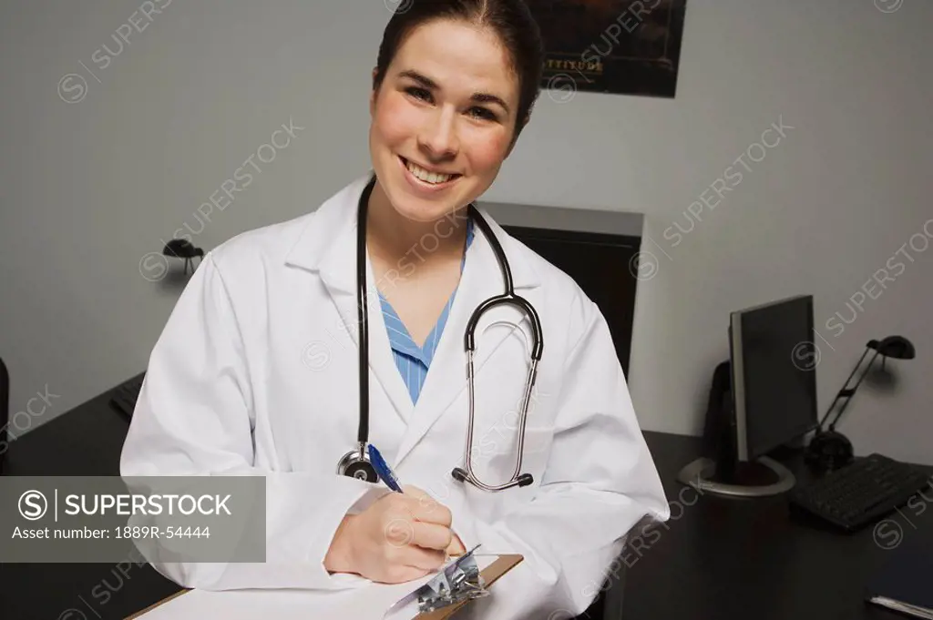 A Female Doctor In An Office