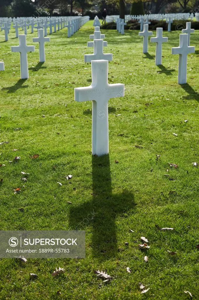 american cemetery at omaha beach, normandy, france