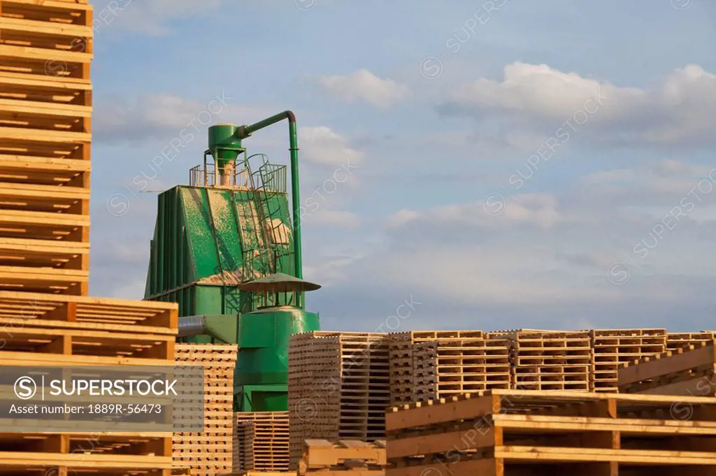 edmonton, alberta, canada, sawmill for wooden pallet manufacturing
