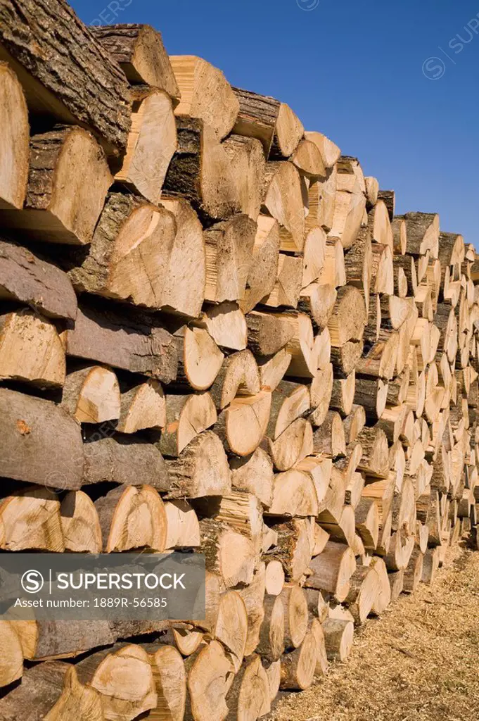 a wood pile, farnham, quebec, canada