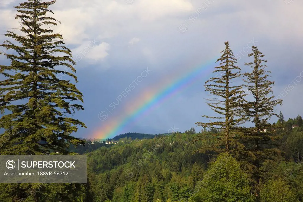 oregon, united states of america, a rainbow over happy valley