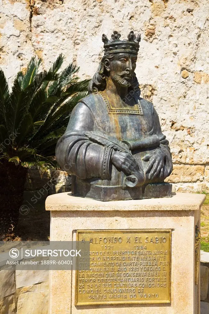 El Puerto De Santa Maria, Andalusia, Spain, A Statue Of Alfonso X El Sabio