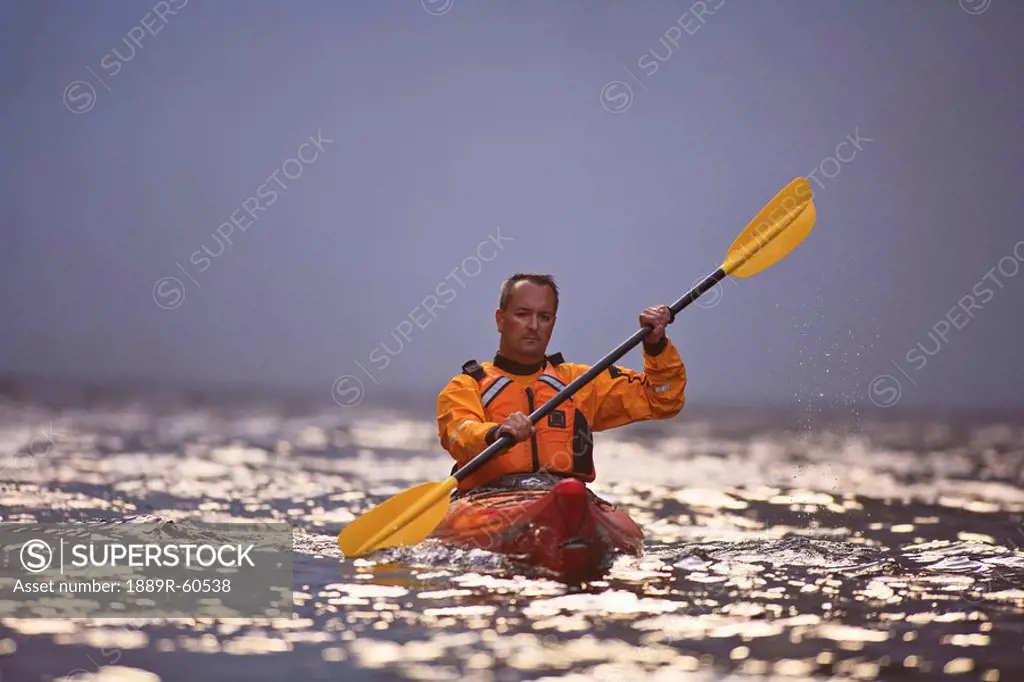 Snoqualmie, Washington, United States Of America, A Man Kayaking Near Snoqualmie Falls