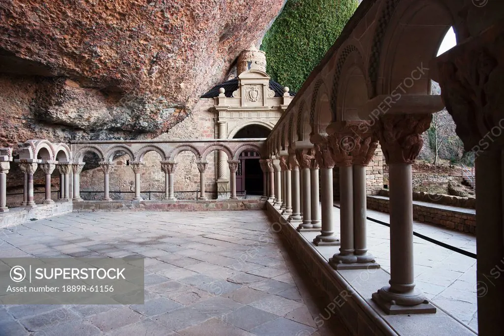 Cloister With A Series Of Capitals With Biblical Scenes At The Monastery Of San Juan De La Pena, Huesca, Spain